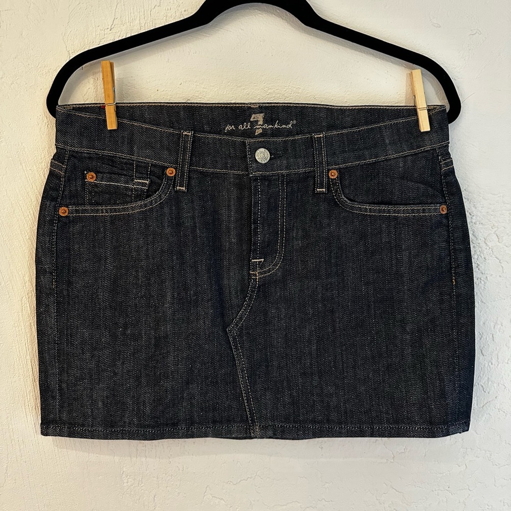 7 for All Mankind Roxy denim dark wash mini skirt Sz 29/8